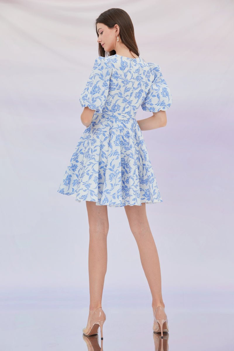 Elena Botany Puff Sleeves Dress Lilac - Nimisski