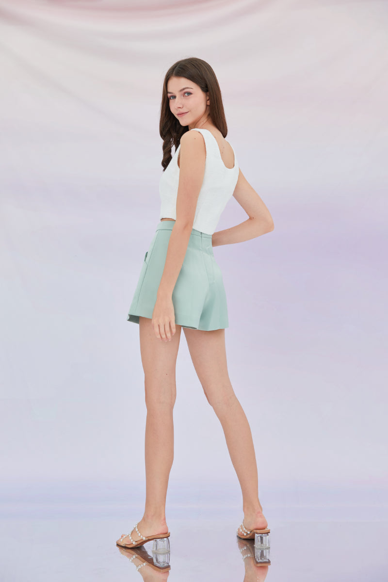 Jenny Light Green A-line Shorts