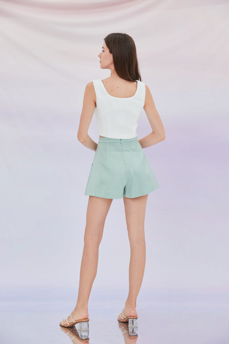 Jenny Light Green A-line Shorts