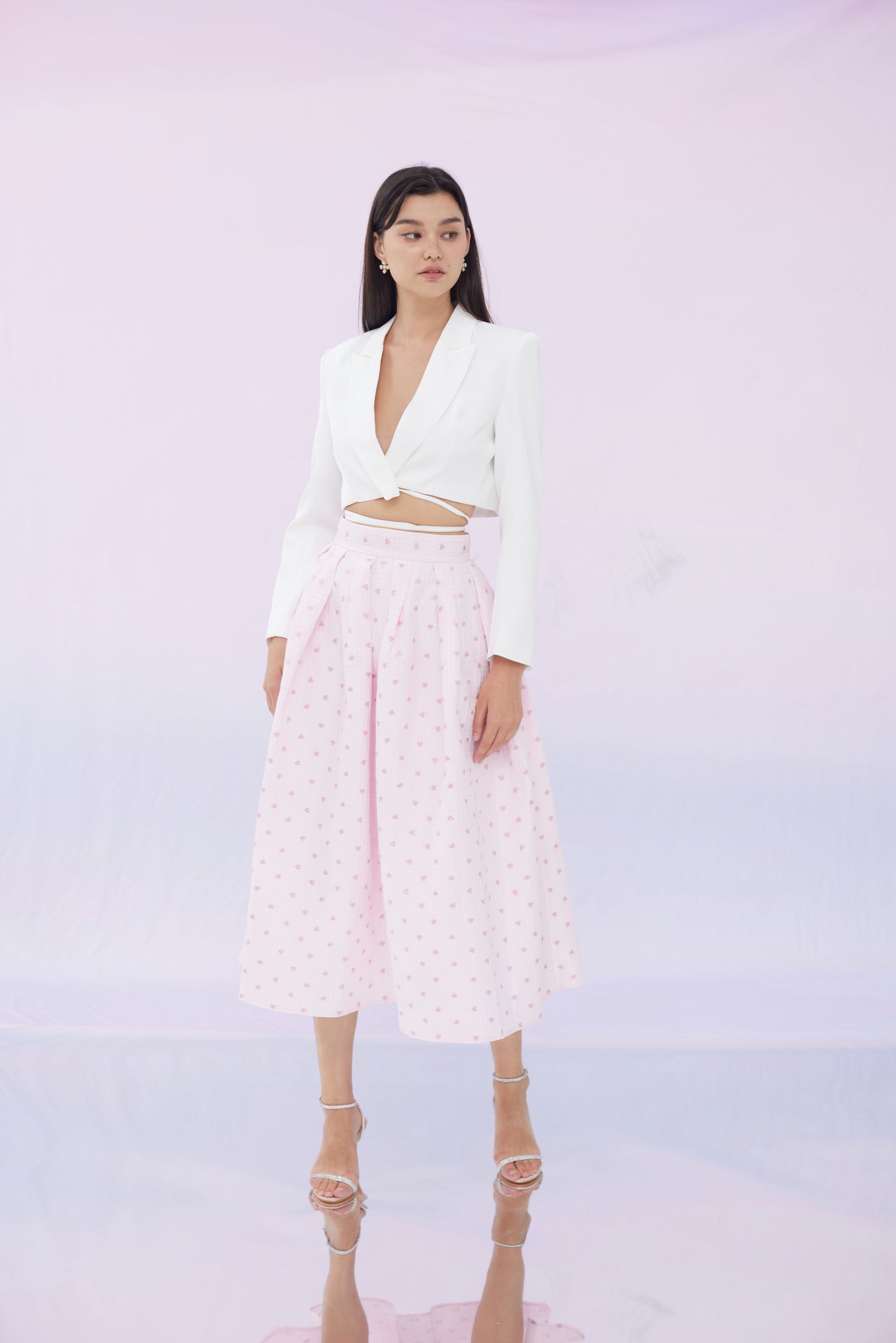 Gaia Pink Love Pleated Skirt