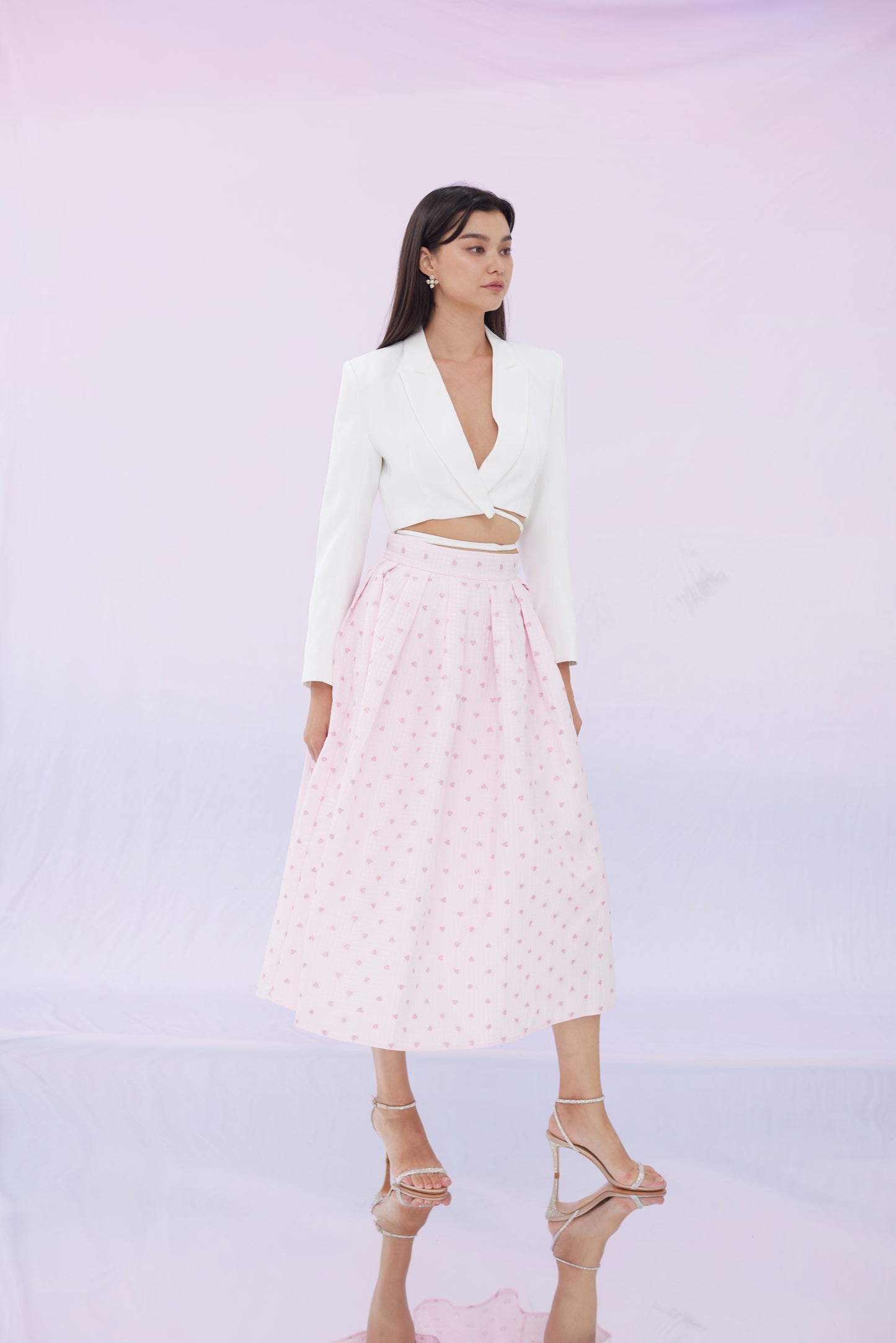 Gaia Pink Love Pleated Skirt