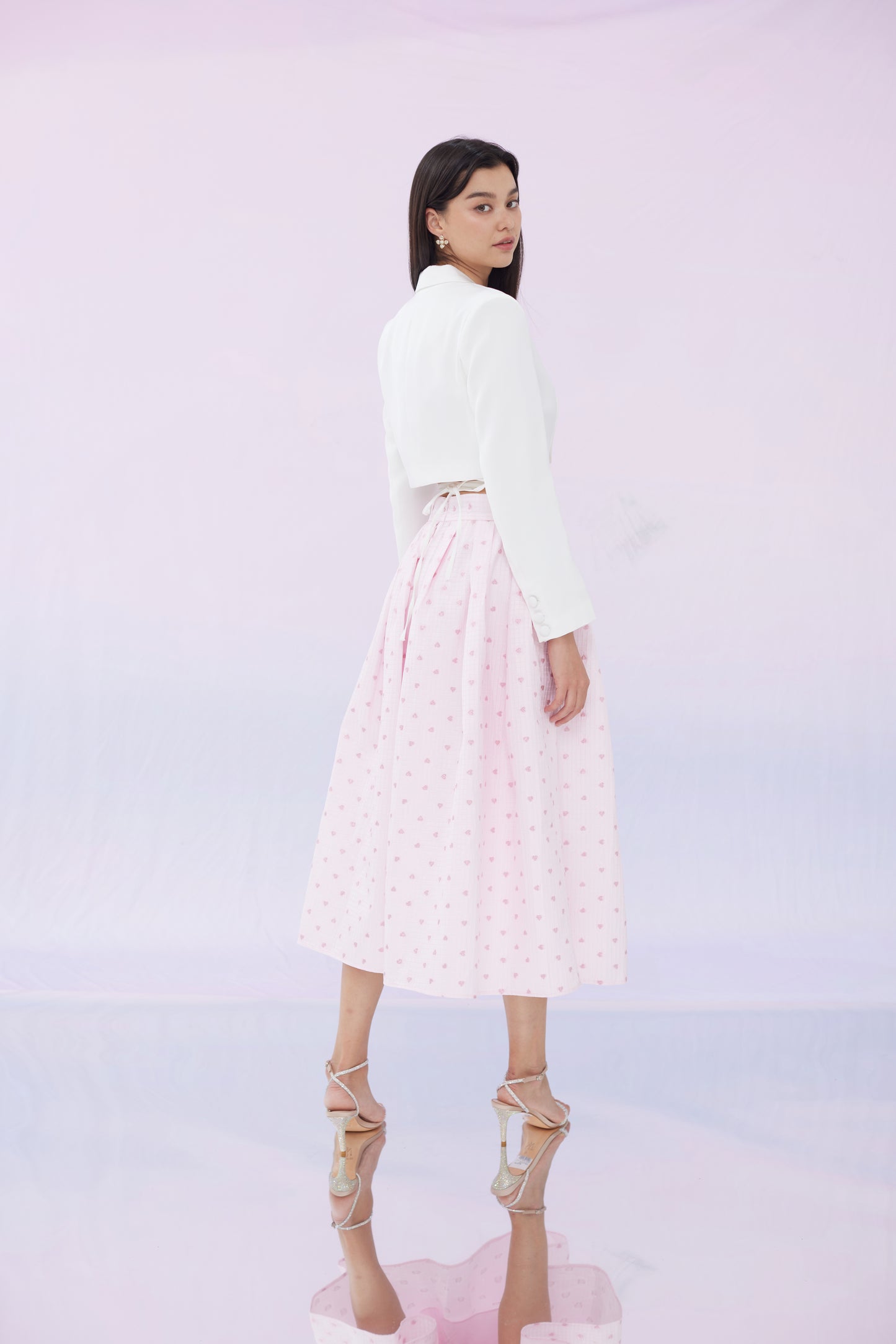 Gaia Pink Love Pleated Skirt