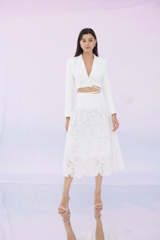 Feliz White Lace Skirt - Nimisski