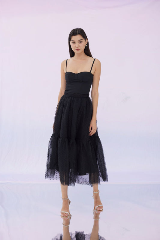 Janelle Black Swiss Dot Skirt - Nimisski