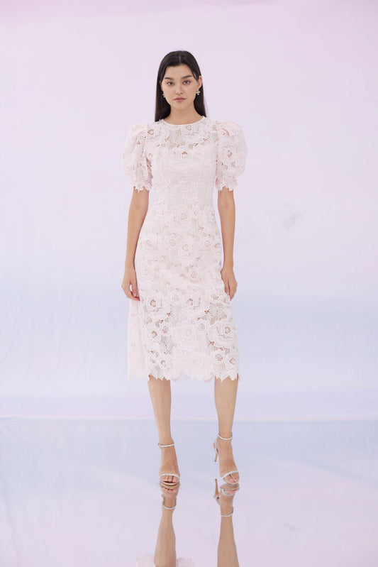 Georgia Pink Lace Dress - Nimisski