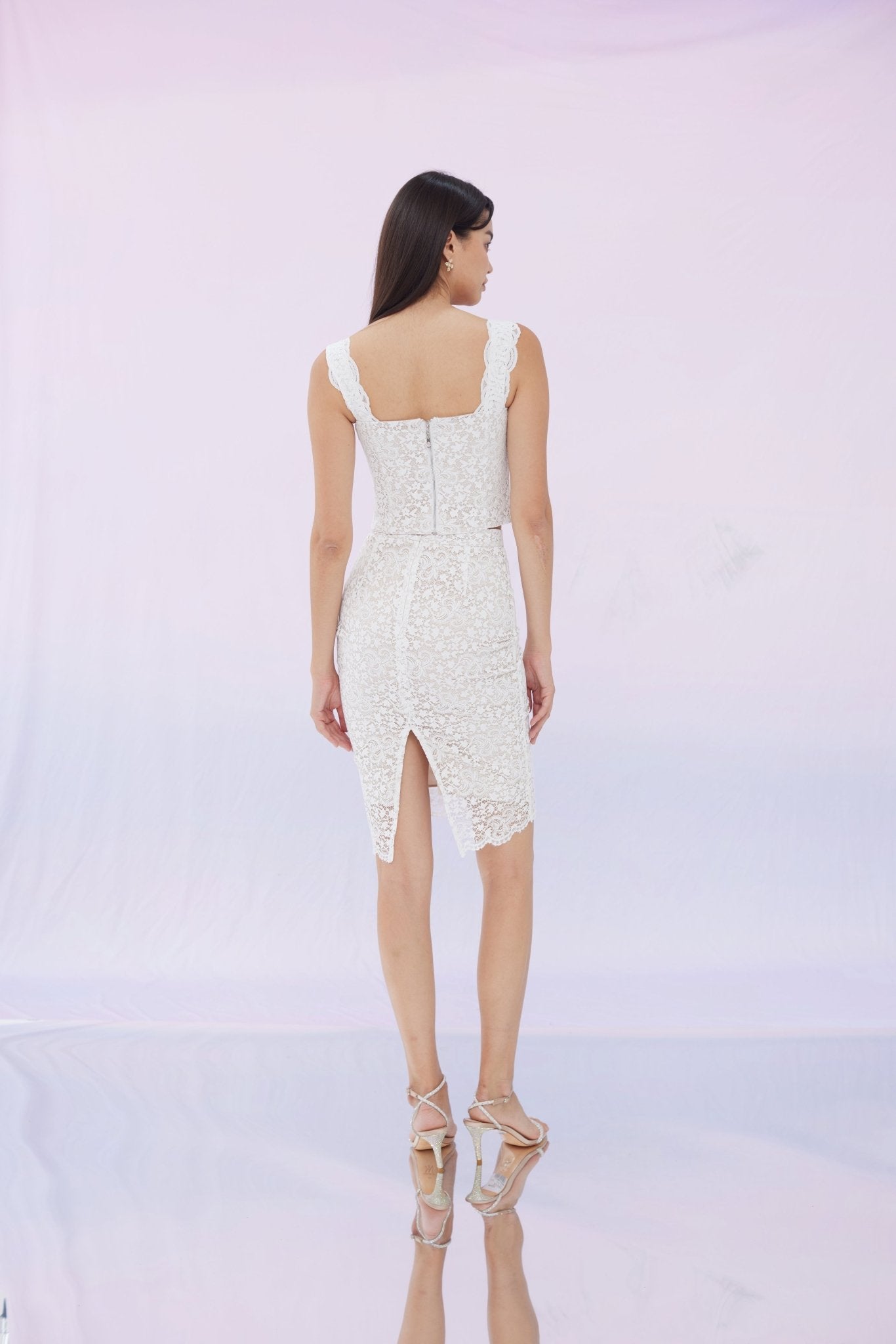 Fawne White Lace Skirt - Nimisski