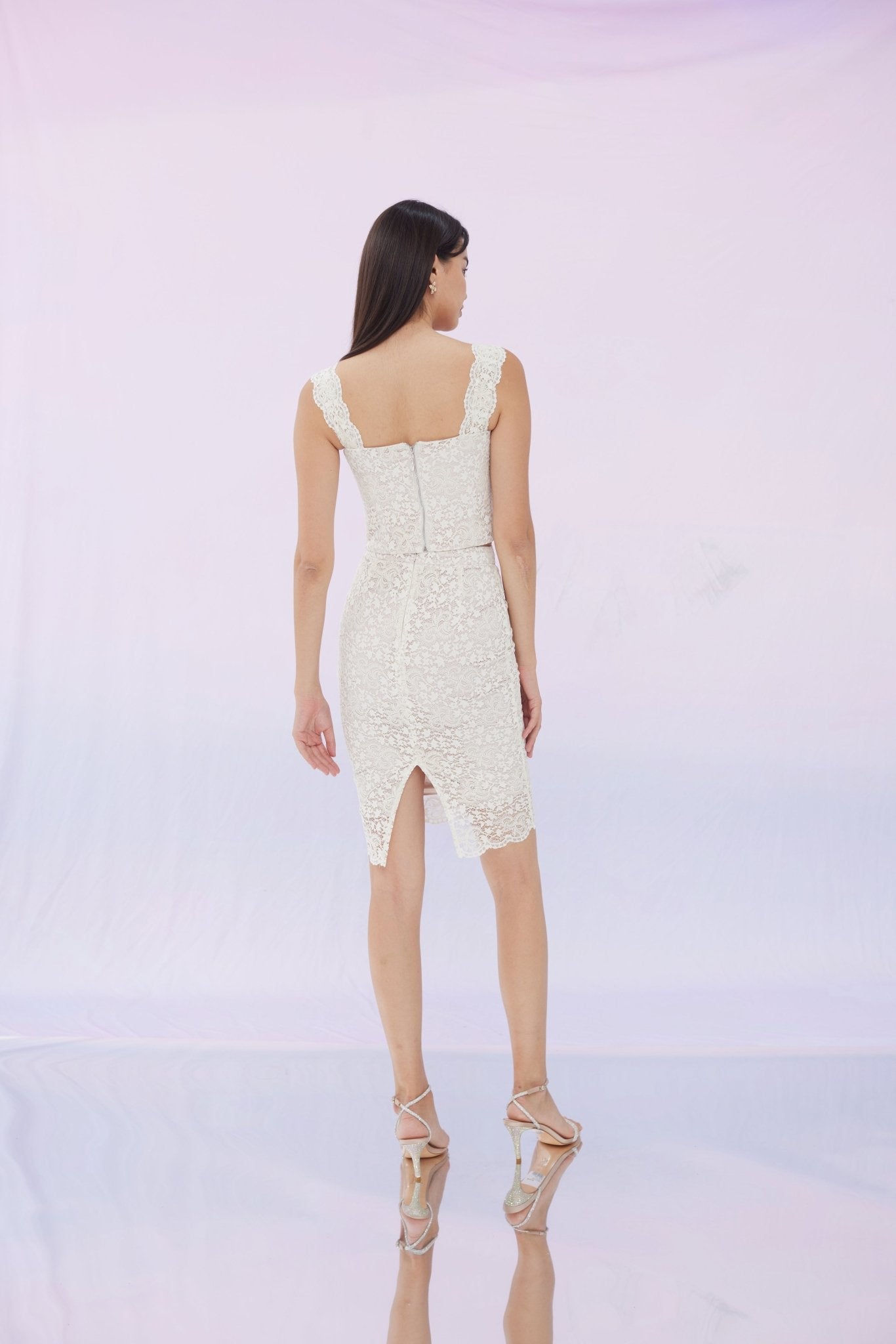 Fawne Beige Lace Skirt - Nimisski
