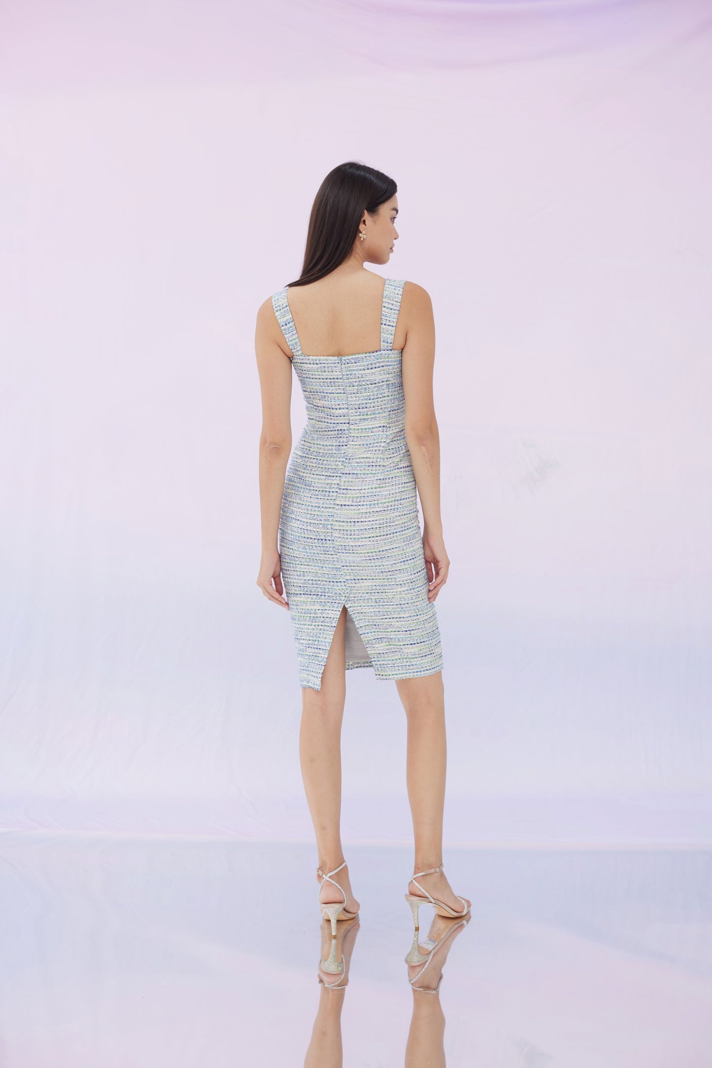 Fayth Blue Tweed Dress