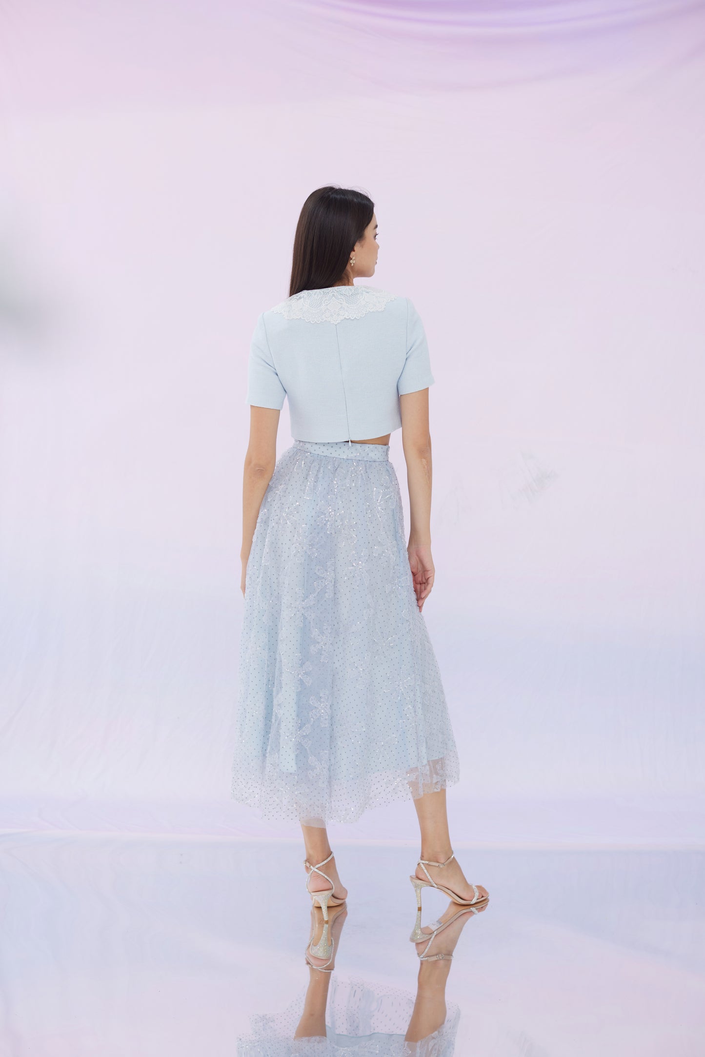 Felicita Blue Tweed Top