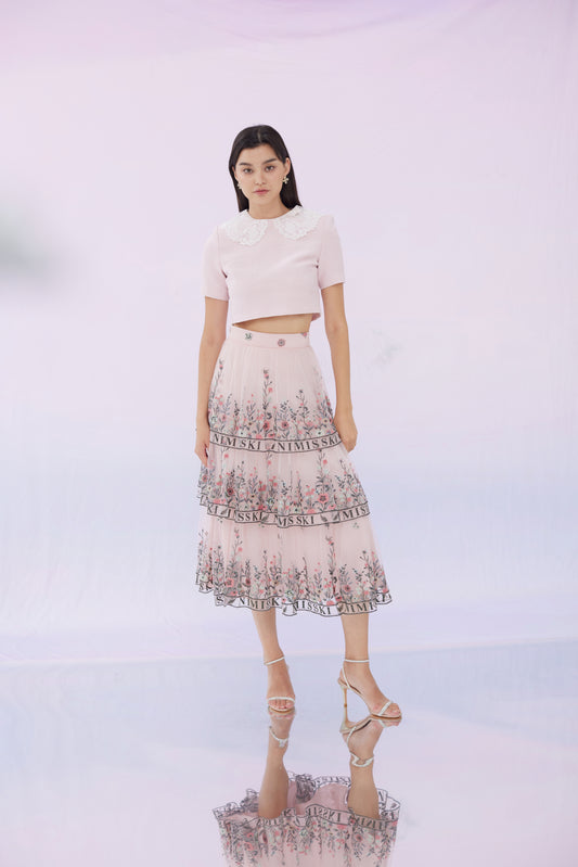 Felicita Flower Embroidery Skirt