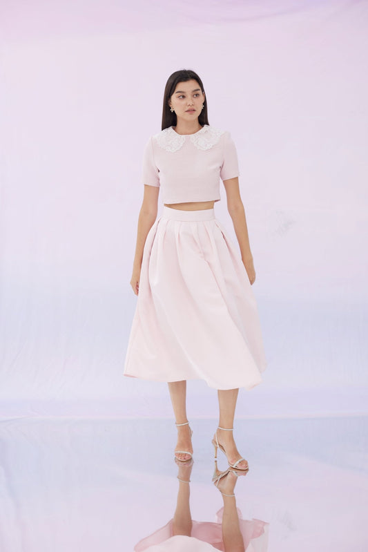 Geneva Pink Pleated Skirt - Nimisski