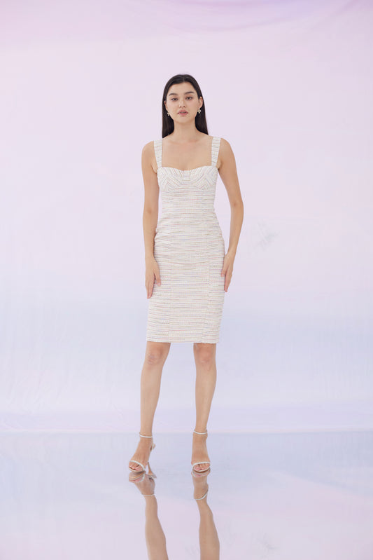 Fayth Pink Tweed Dress