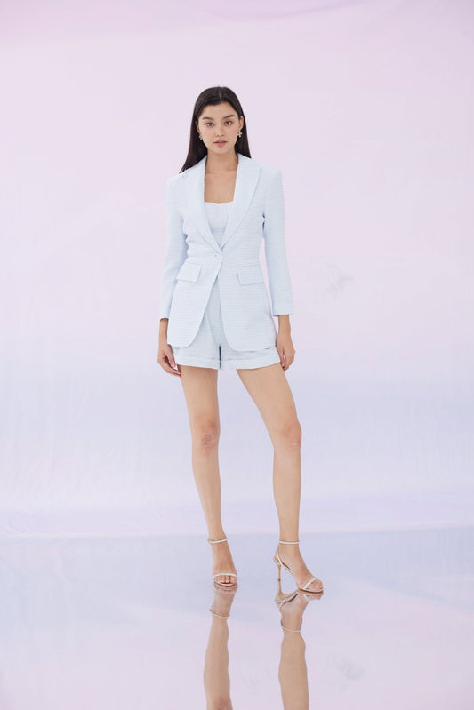 Florella Light Blue Tweed Jacket - Nimisski