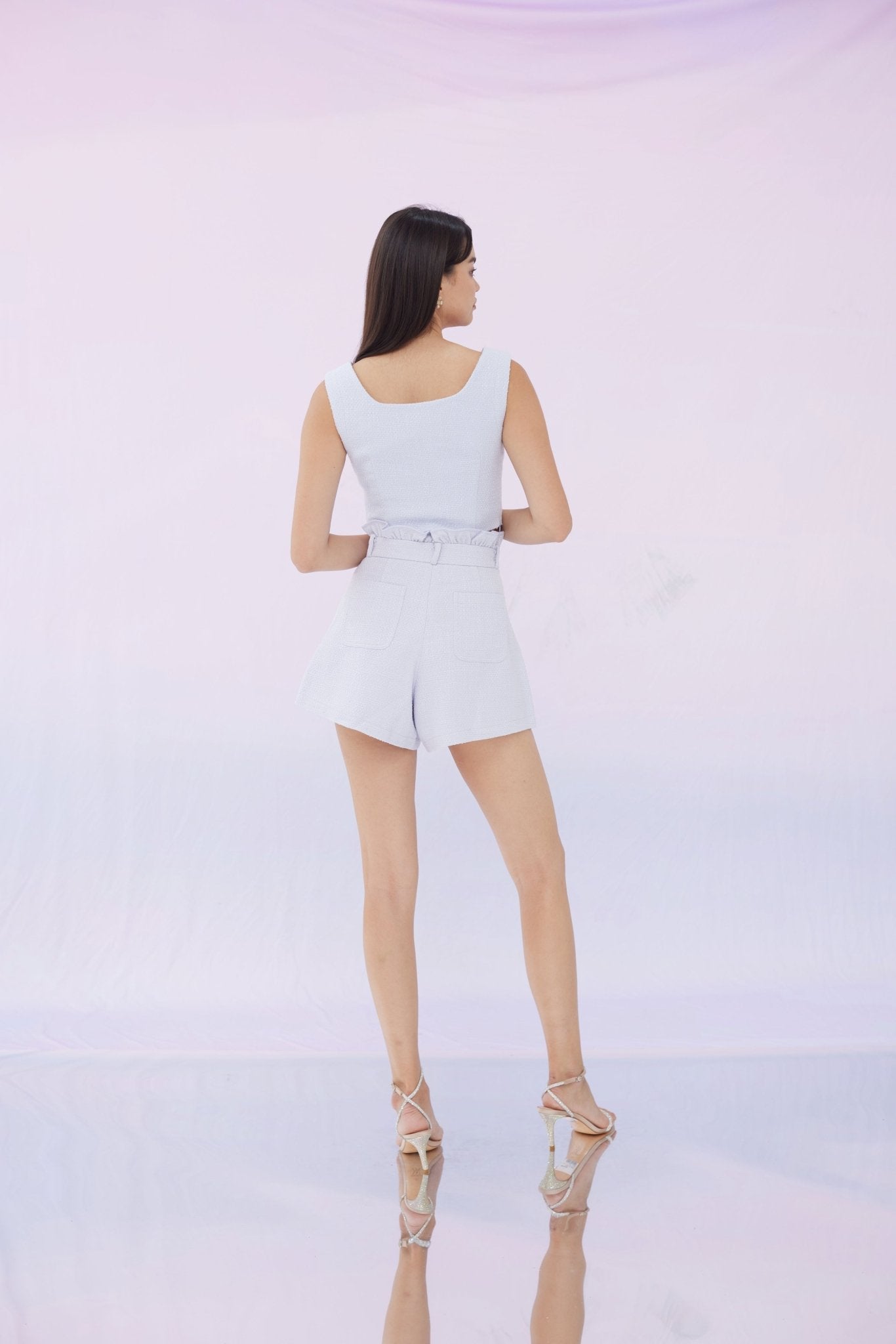 Julie Lilac Tweed Crop Top - Nimisski