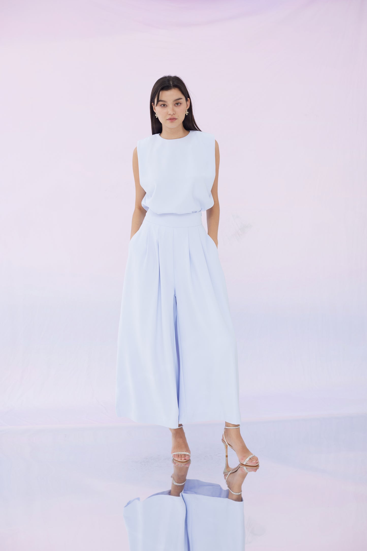 Elyssa Light Blue Sleeveless Top