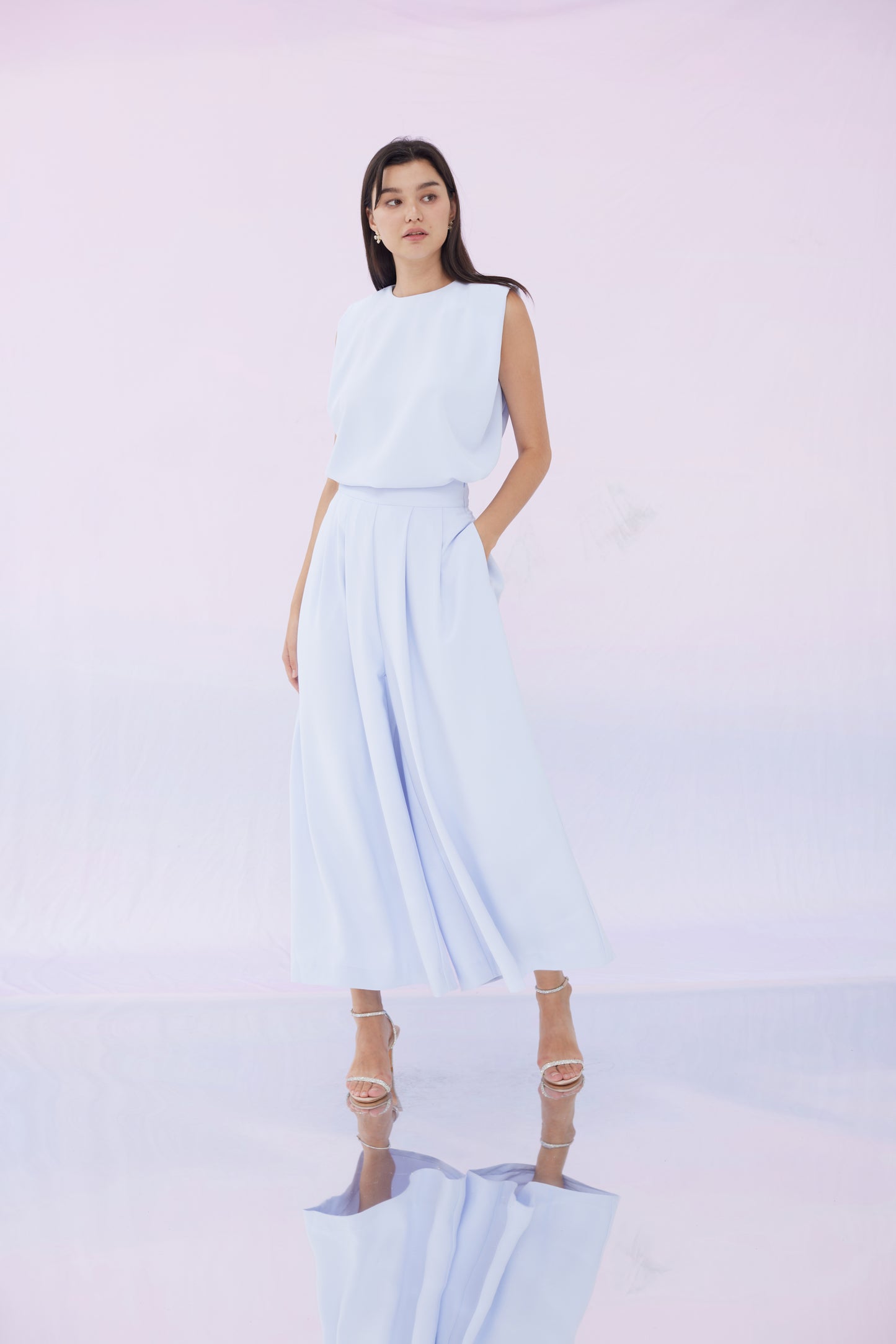 Elyssa Light Blue Sleeveless Top