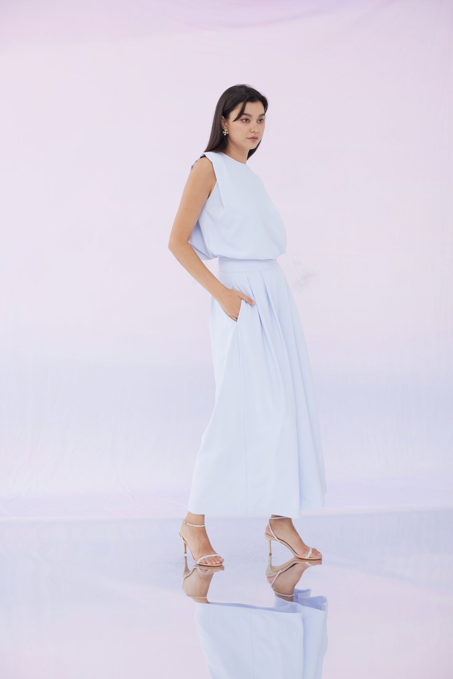 Elyssa Light Blue Sleeveless Top