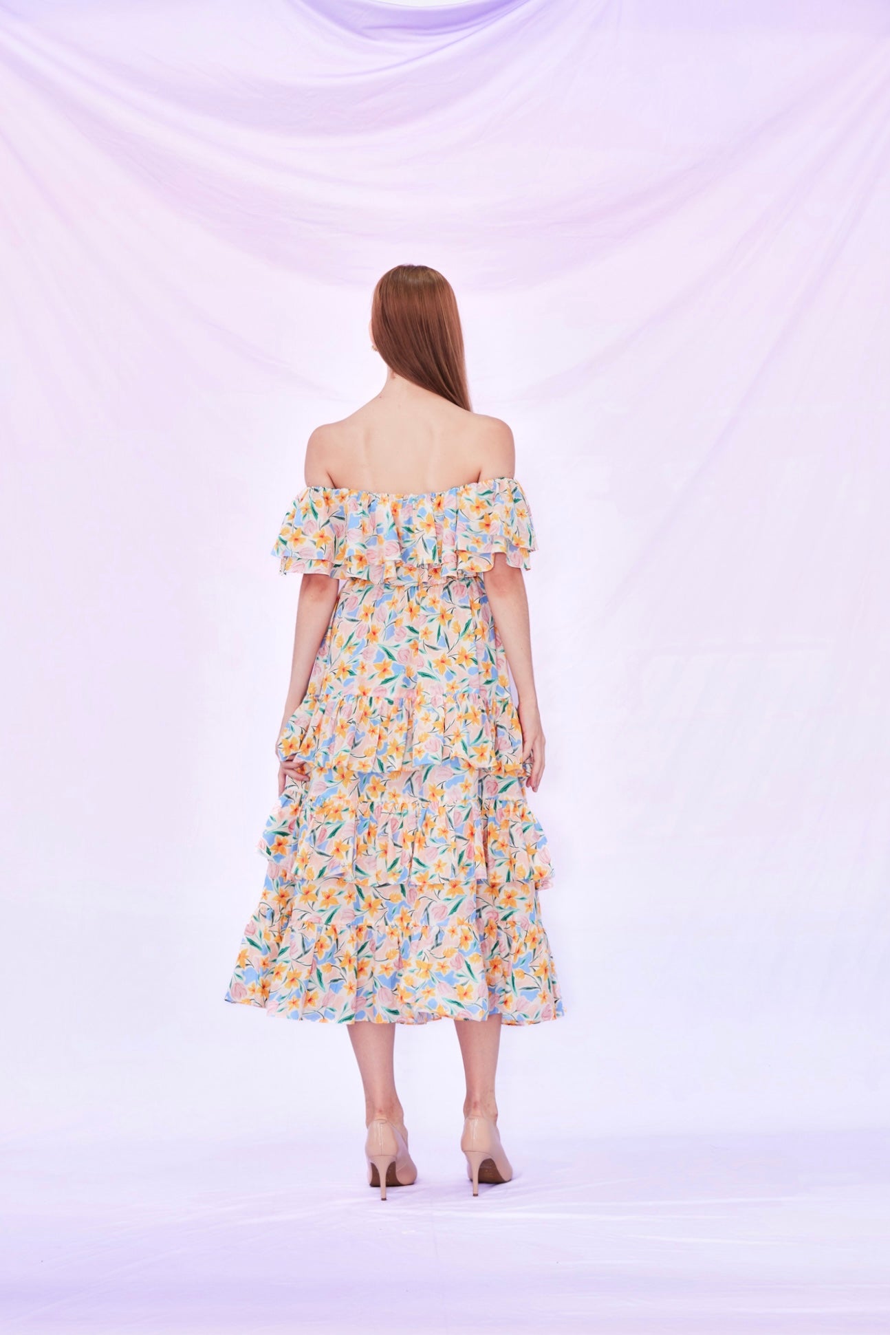 Francisca Tier Dress Red Floral