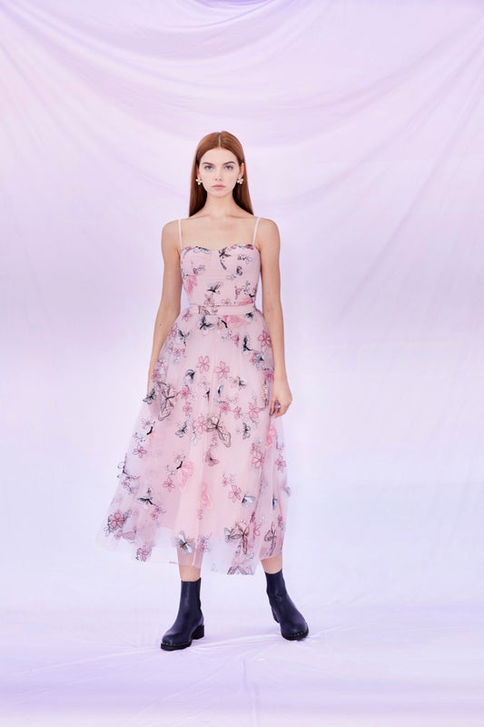 Emmi Embroidery Butterfly Bustier Top