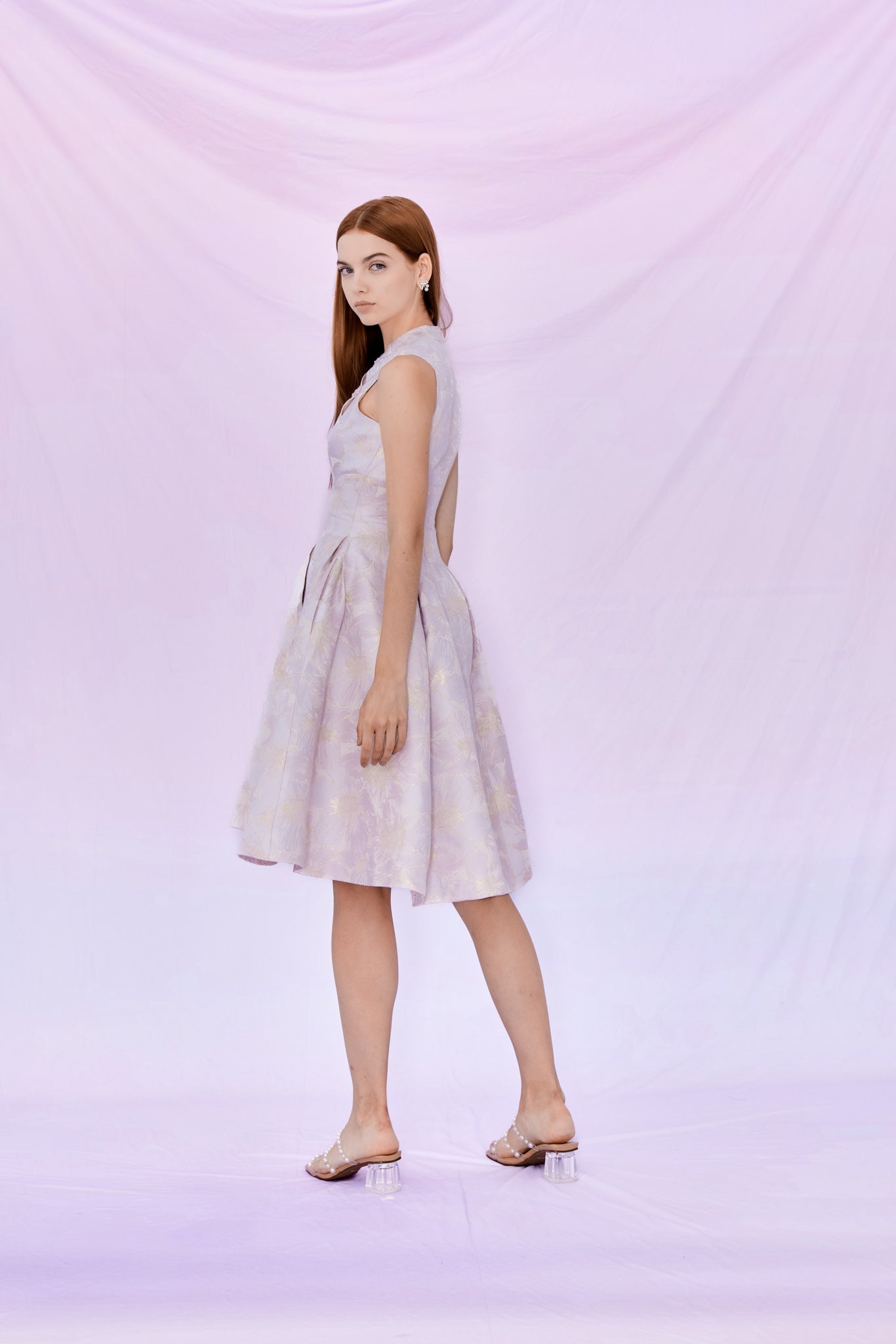 Elizea Mandarin Collared Floral Dress