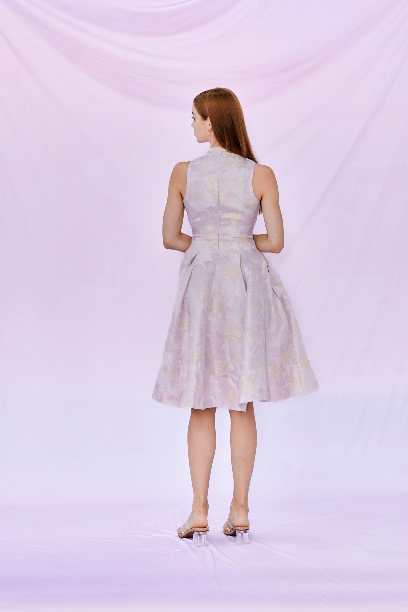 Elizea Mandarin Collared Floral Dress