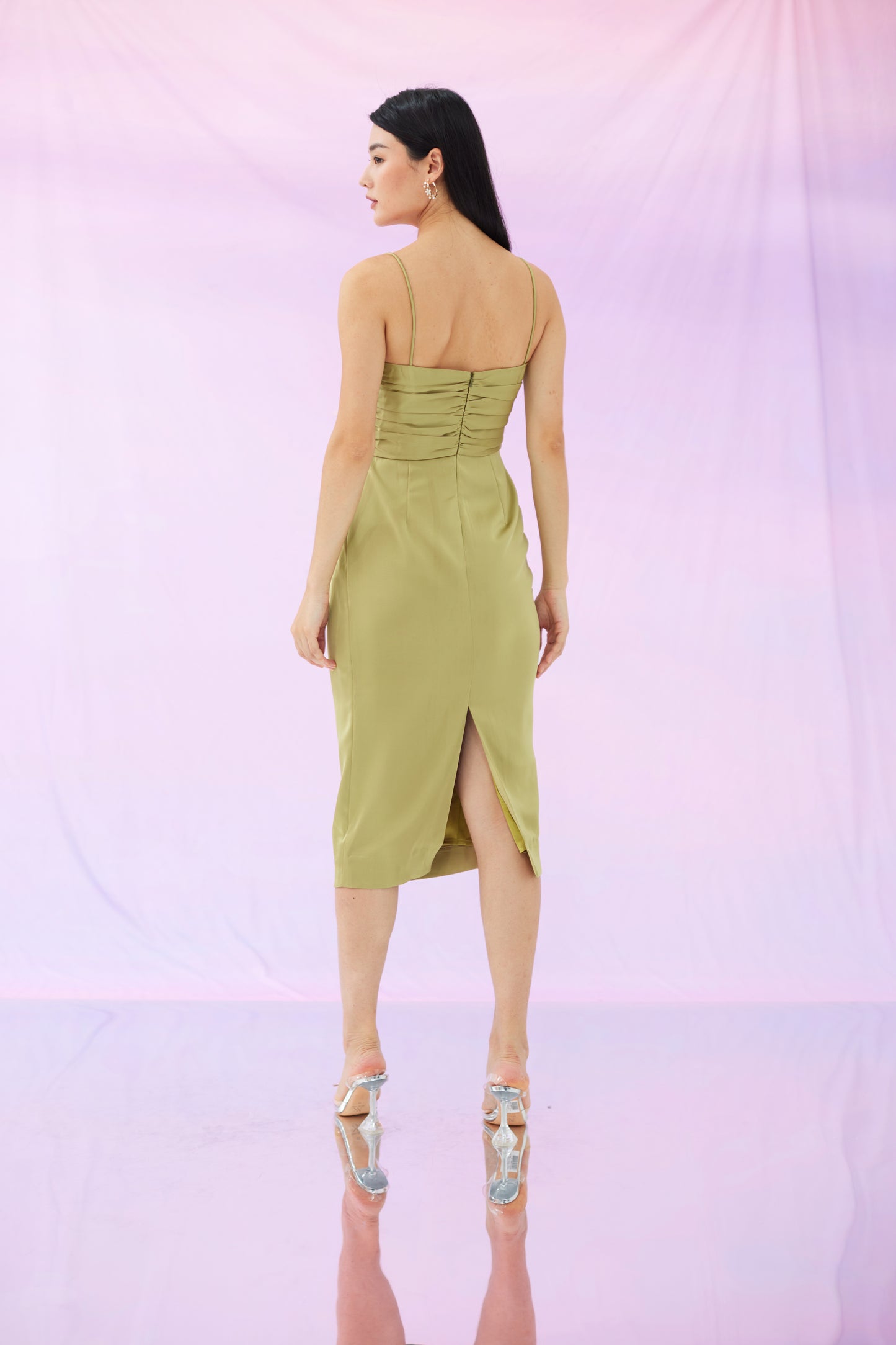 Georgina Olive Green Long Dress