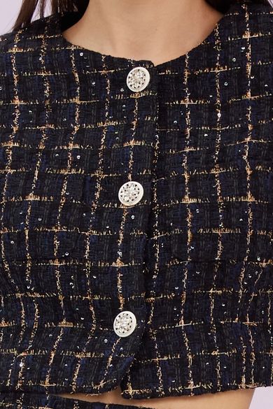 Gillianna Dark Blue Tweed Jacket