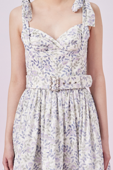 Gaylle Lilac Floral Midi Dress