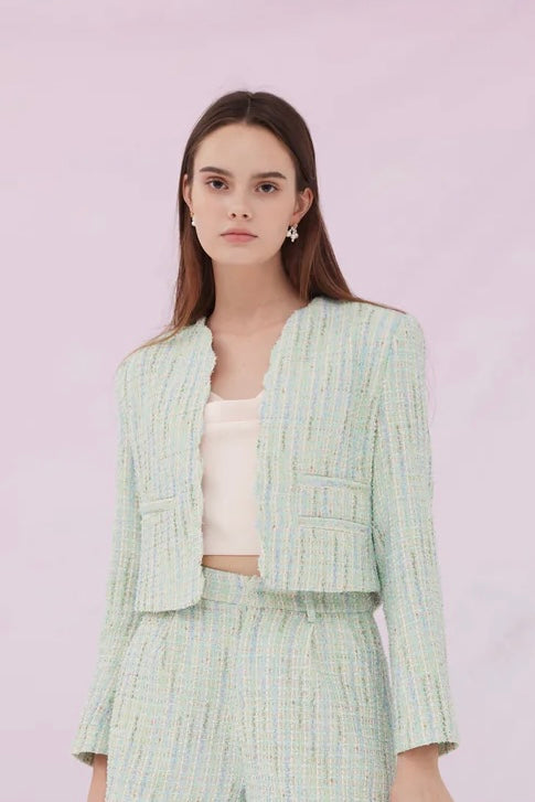 Grethe Blue Green Tweed Jacket