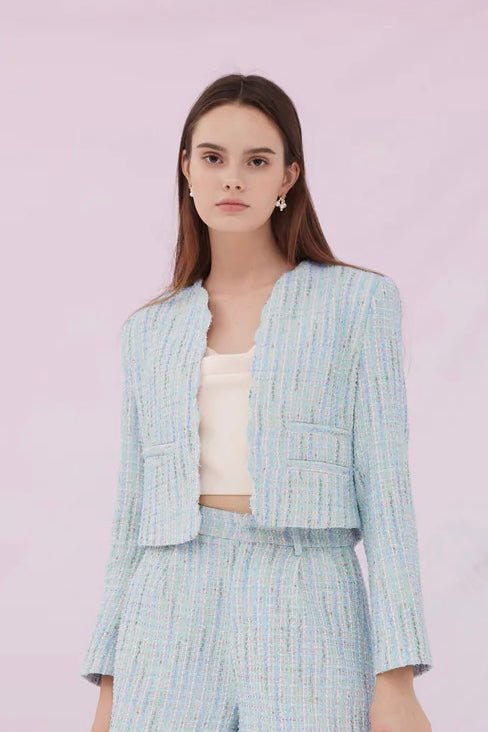 Grethe Multi Blue Tweed Jacket - Nimisski