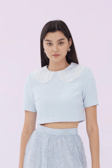 Felicita Blue Tweed Top - Nimisski