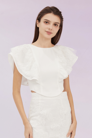 Ancelote White Ruffle Top - Nimisski