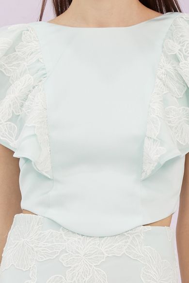 Ancelote Mint Ruffle Top