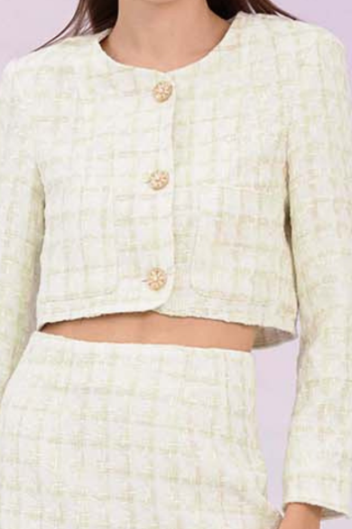 Gracielle Mint White Tweed Jacket