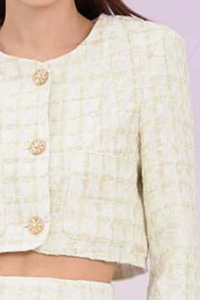 Gracielle Mint White Tweed Jacket