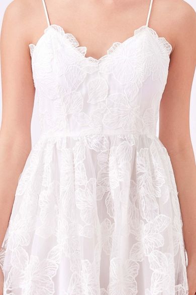 Gana White Flower Lace Dress