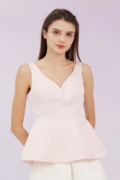 Gennelle Pastel Pink V Neck Top - Nimisski