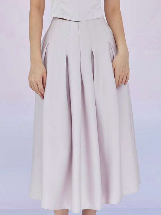 Giovana Lilac Jacquard Pleated Skirt