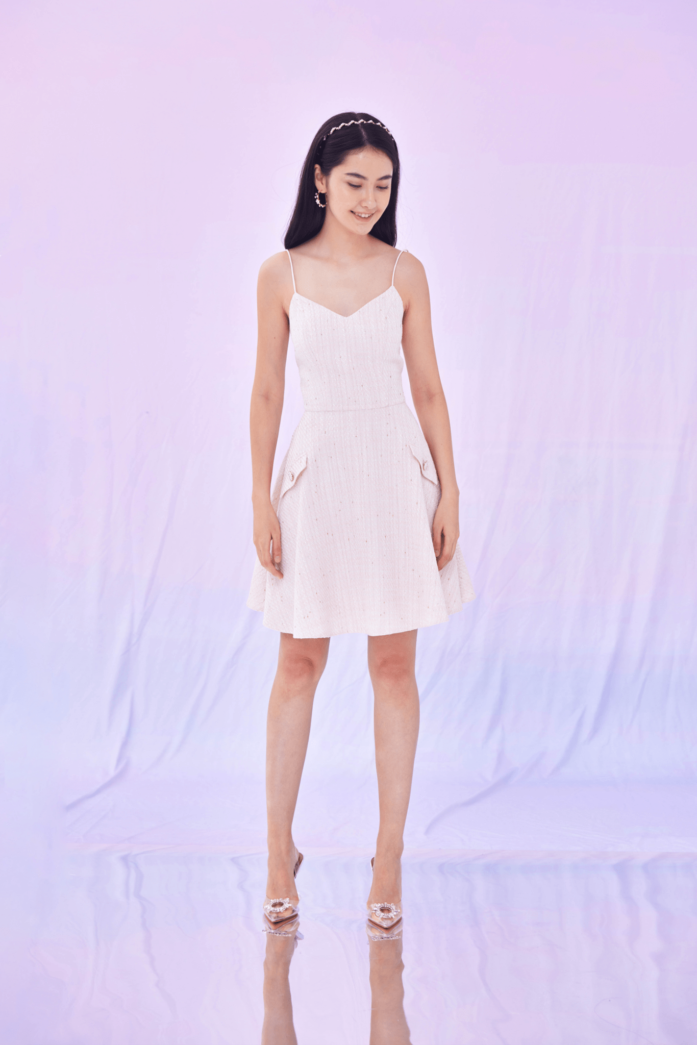 Goldina Pink Tweed Dress - Nimisski