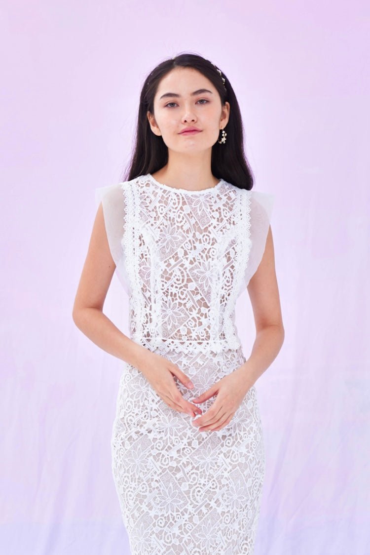 Gayna White Lace Top - Nimisski