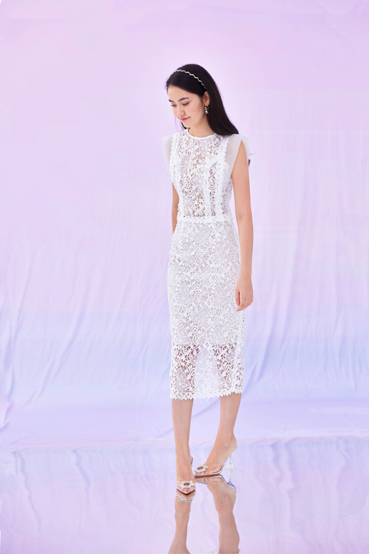 Gayna White Lace Skirt
