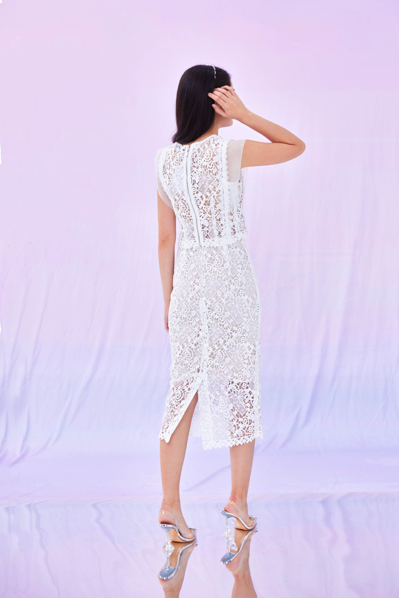 Gayna White Lace Top and Skirt