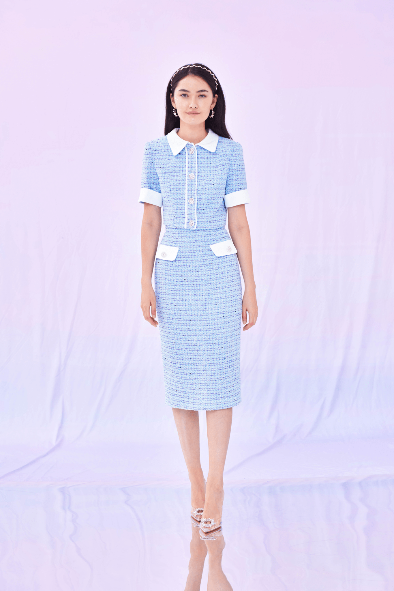 Gazella Blue Purple Tweed Skirt - Nimisski