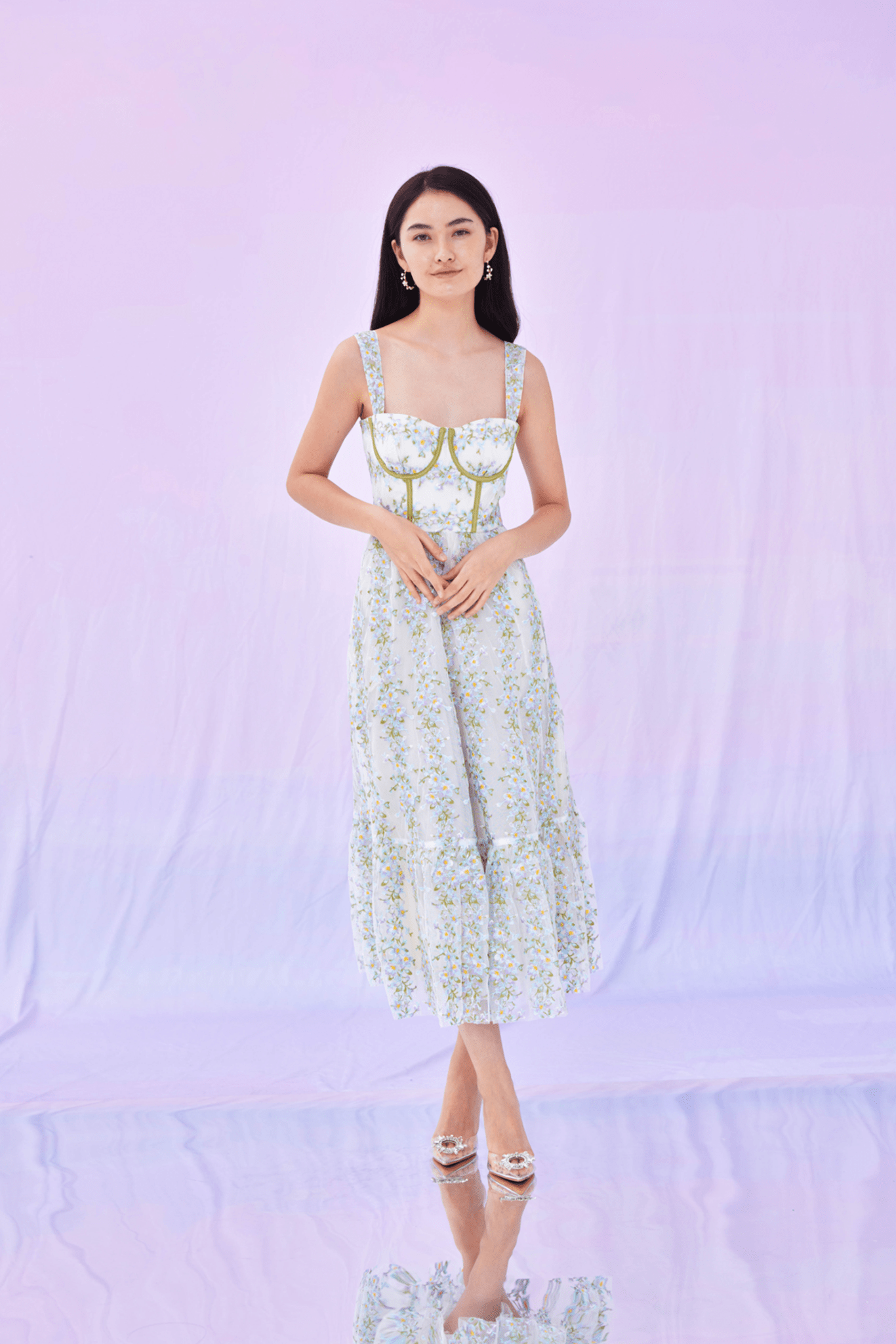 Greta Purple Flower Tulle Dress - Nimisski