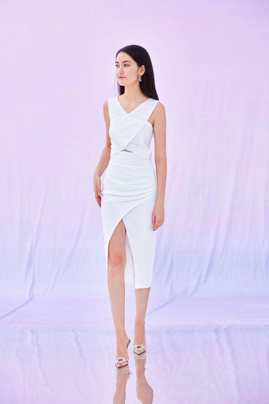 Gerrie Pastel White Sequins Skirt