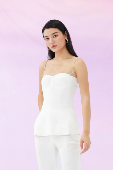 Freya White Bustier Top