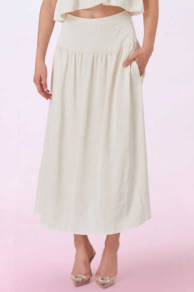 Gallya Cream Twinkle A-Line Skirt