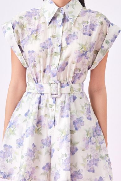 Gwyn Purple Floral Print Playsuit