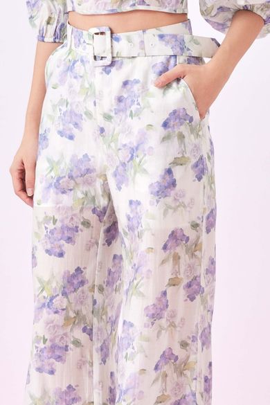 Gracey Purple Floral Prints Pants