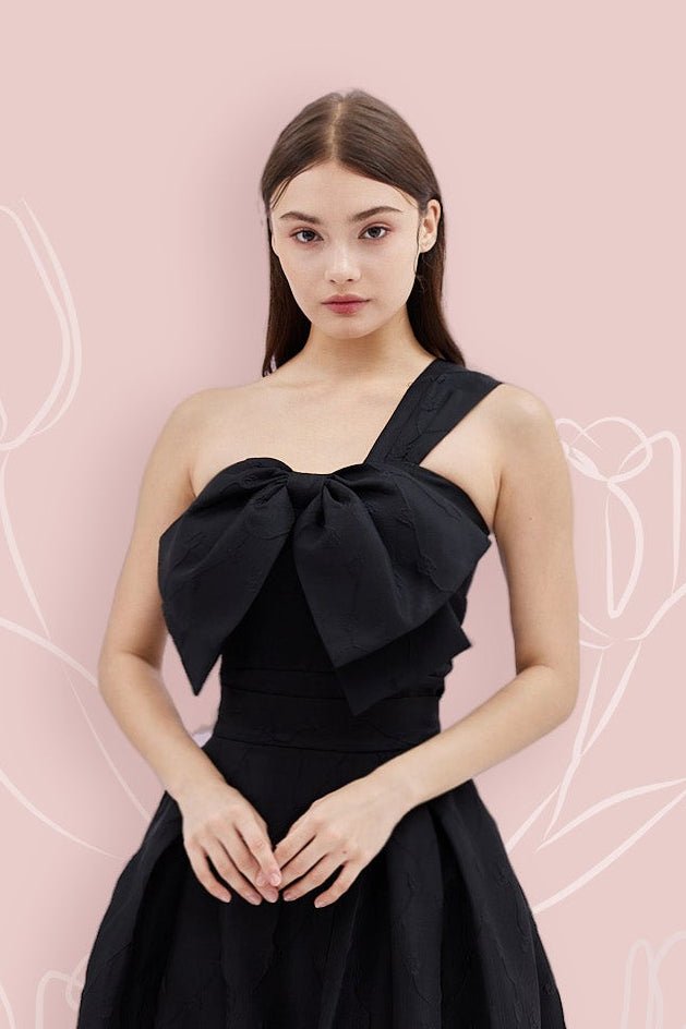 Gayla Black Ribbon Jacquard Top - Nimisski